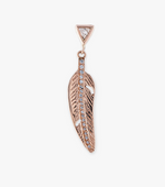 Load image into Gallery viewer, PAVE TRILLION + GOLD FEATHER EARRINGS
