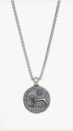 Load image into Gallery viewer, Sterling Silver Ancient Israeli Lion Coin Necklace
