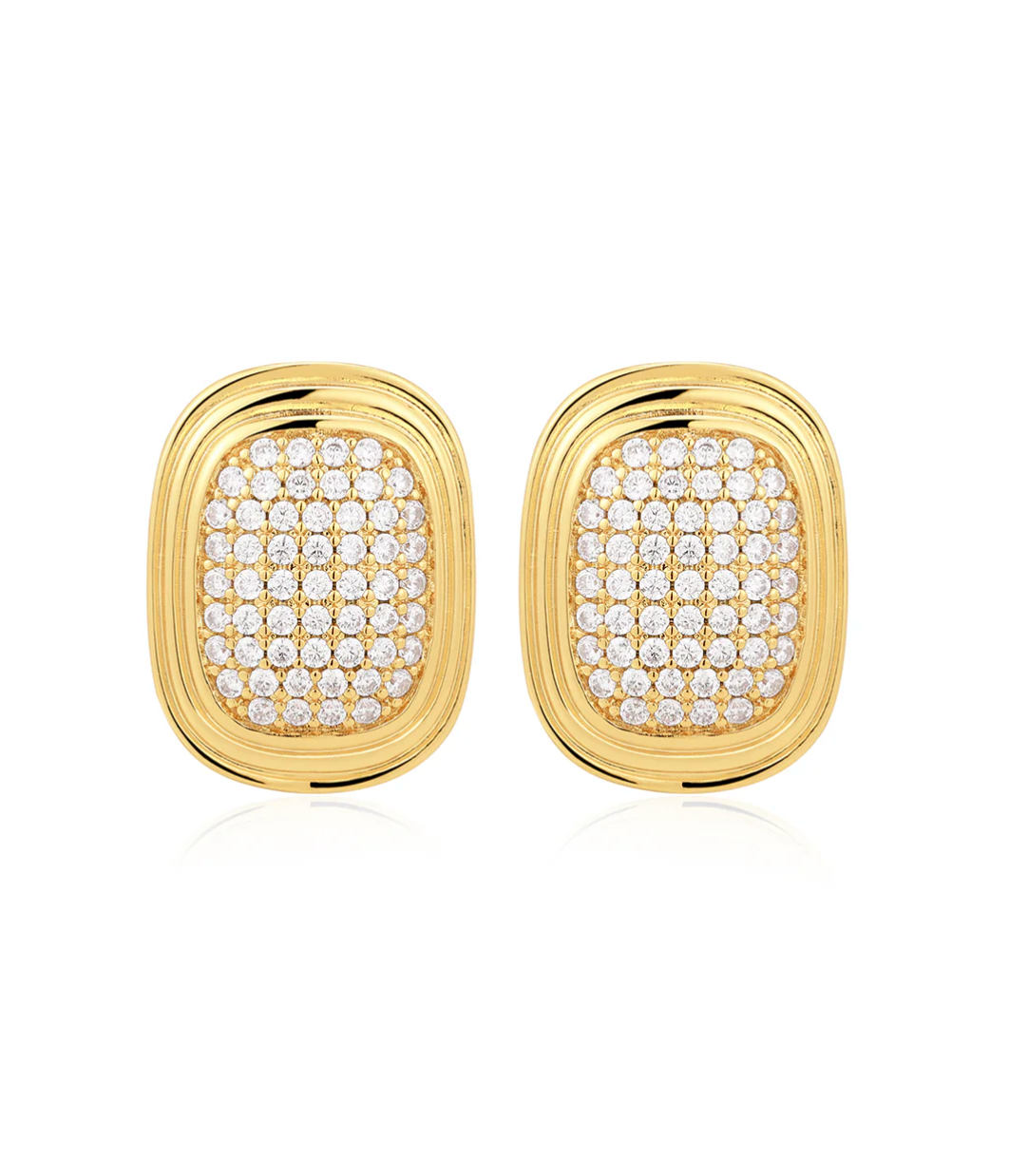 The Pave Oval Statement Studs