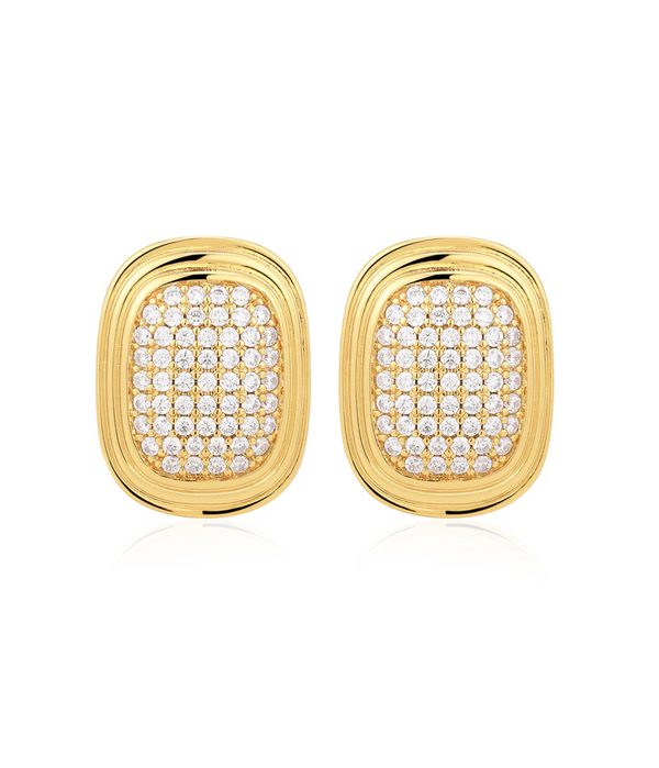 The Pave Oval Statement Studs
