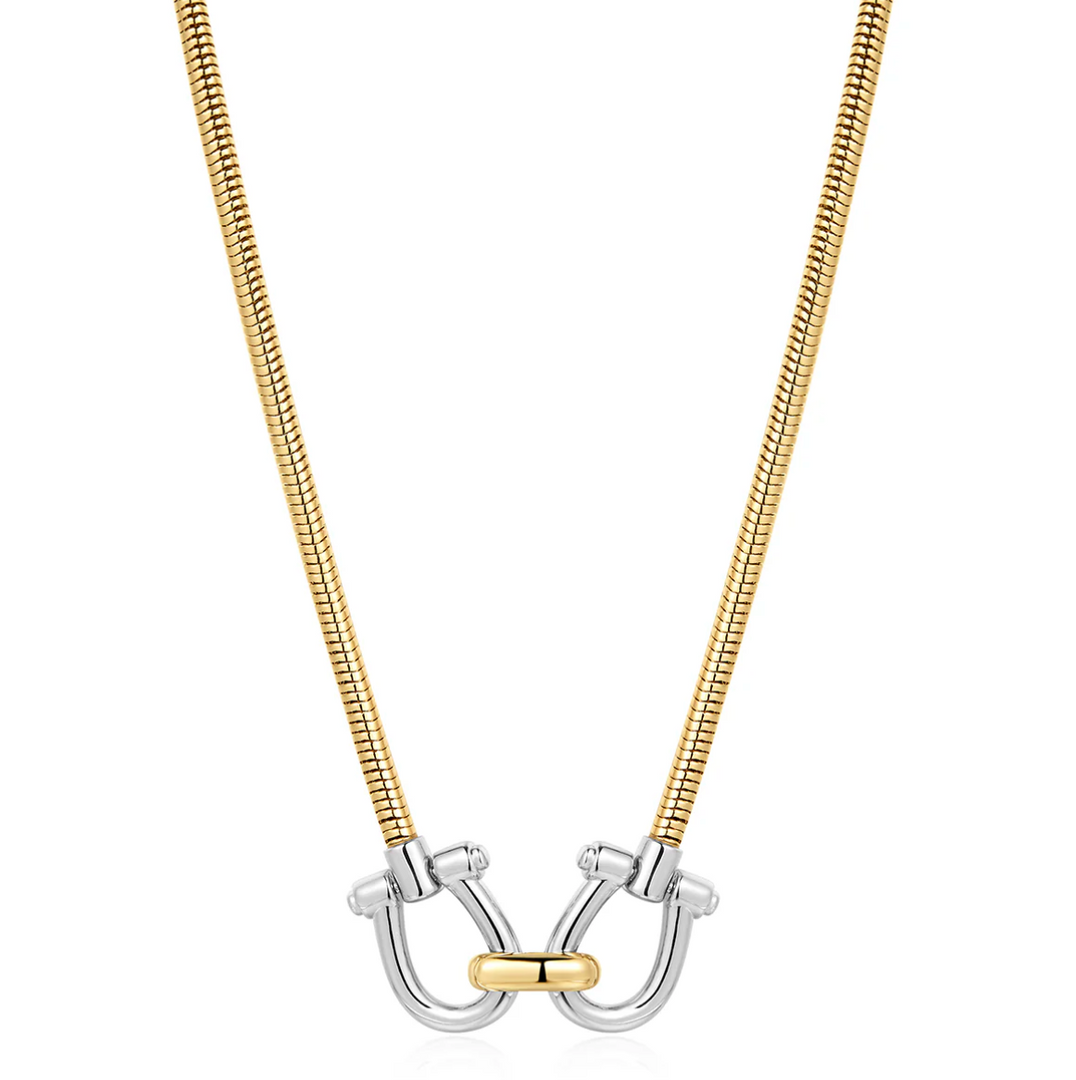 Two-Tone Horsebit Necklace