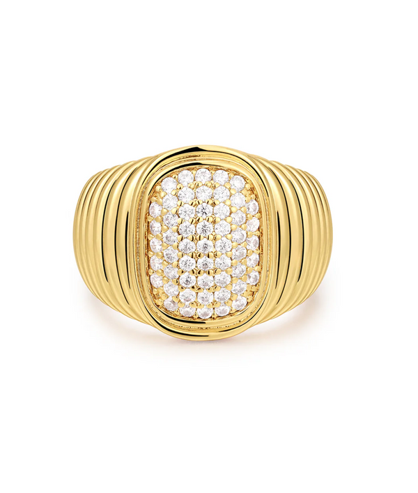The Pave Oval Bezel Ring