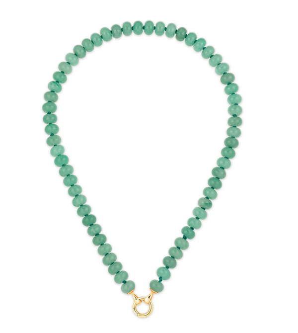 Green Aventurine Rondelle Bead Necklace