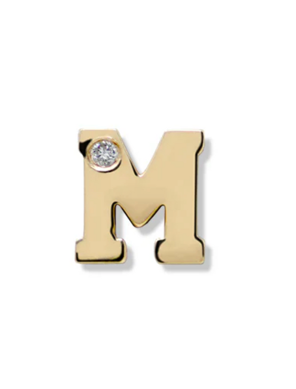 Love Letter Single Diamond Initial Stud