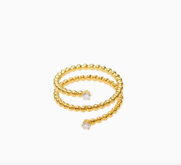 Spiral Ring, diamonds, yellow gold