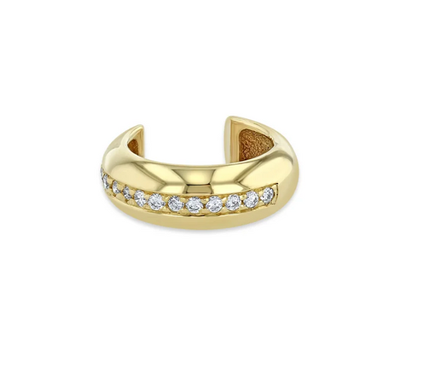 14k Pavé Diamond Line Chubby Ear Cuff