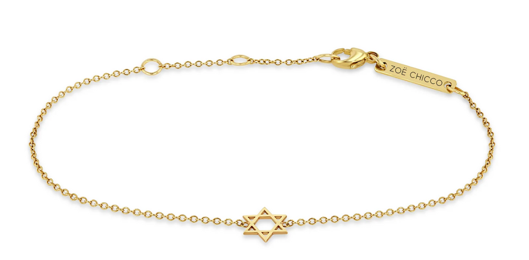 14k Midi Bitty Star of David Bracelet