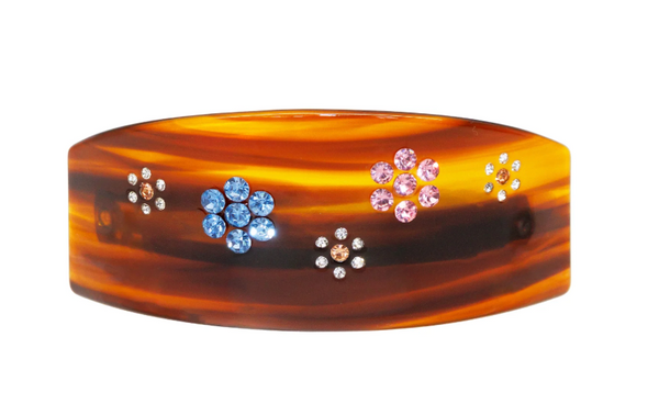 Ponytail Barrette in Tortoise Daisy