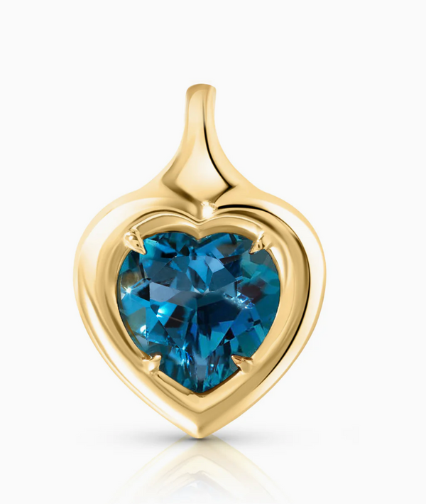 London Blue Topaz Orb Heart Pendant