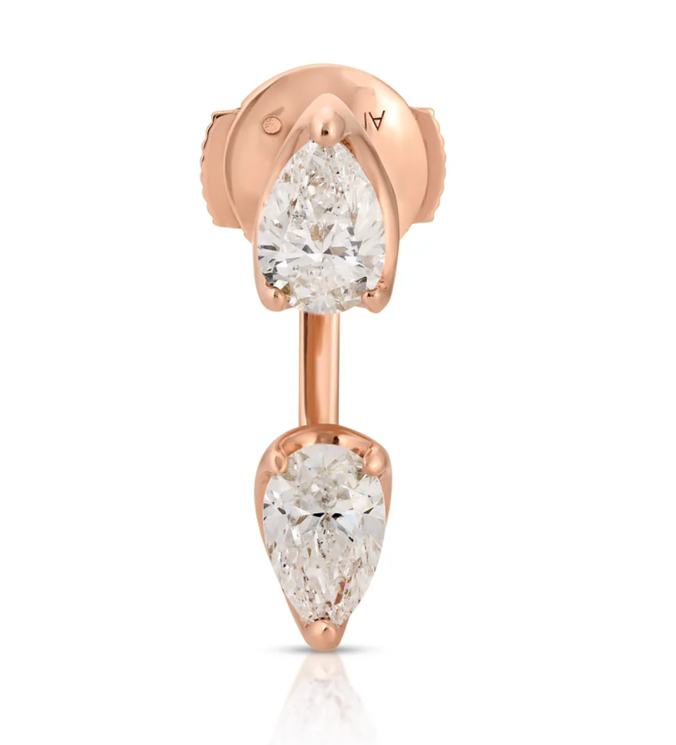 LARGE PEAR DIAMOND ORBIT EARRING