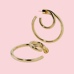 Load image into Gallery viewer, 1.5”double lily baby hoops
