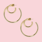 Load image into Gallery viewer, 1.5”double lily baby hoops
