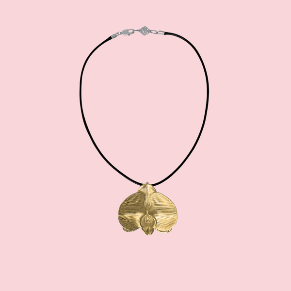 Orchid Cord Necklace- Gold