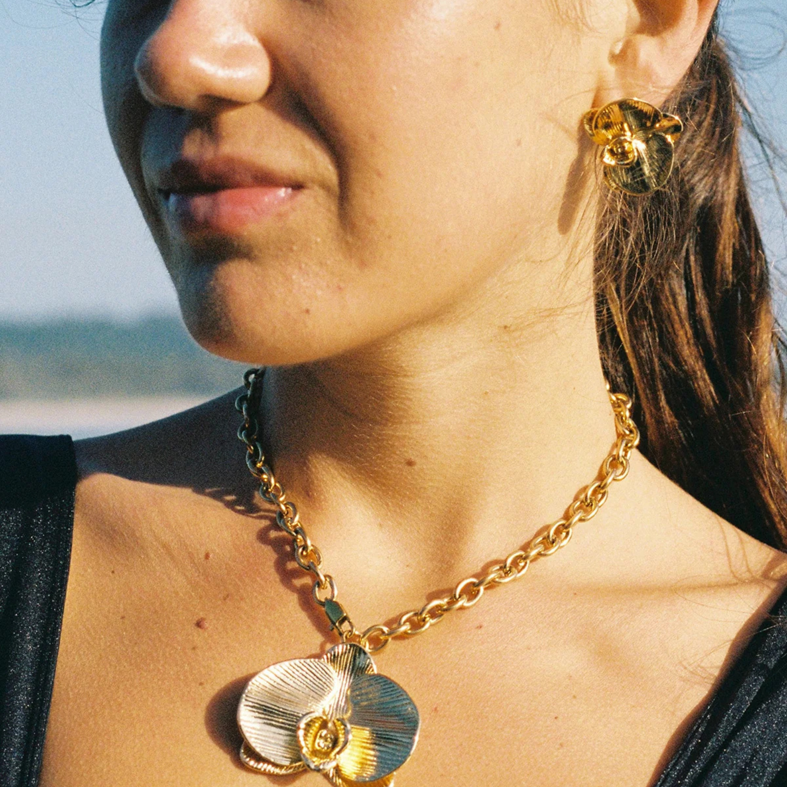 Orchid Earrings- Gold