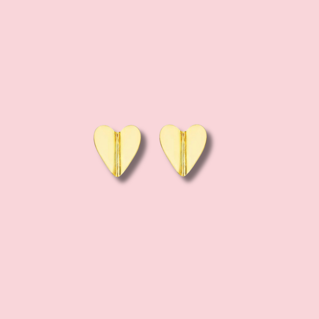Wings Of Love Folded Heart Studs