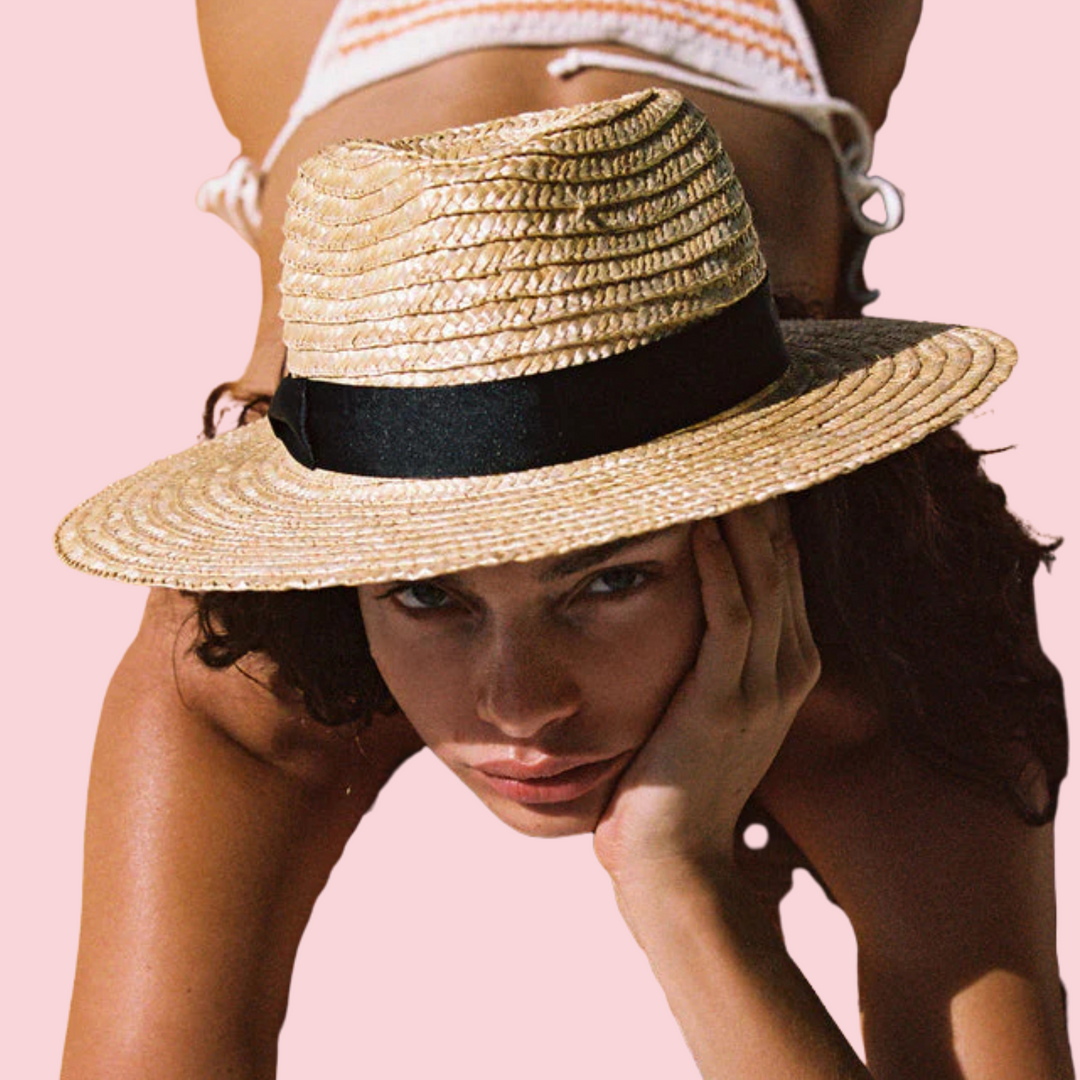 ★追跡&関税込【Lack of Color】The Spencer Wide Brim Fedora The Spencer Wide Brimmed Fedora - Straw Fedora Hat in Black