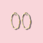 Load image into Gallery viewer, Jumbo Yellow Gold Triplet Hoop Earrings with Black and White Diamonds
