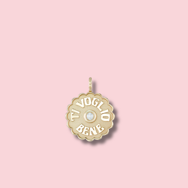 MINI RAISED GOLD TI VOGLIO BENE PEARL NECKLACE