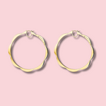 Load image into Gallery viewer, Jumbo Yellow Gold Triplet Hoop Earrings with Black and White Diamonds
