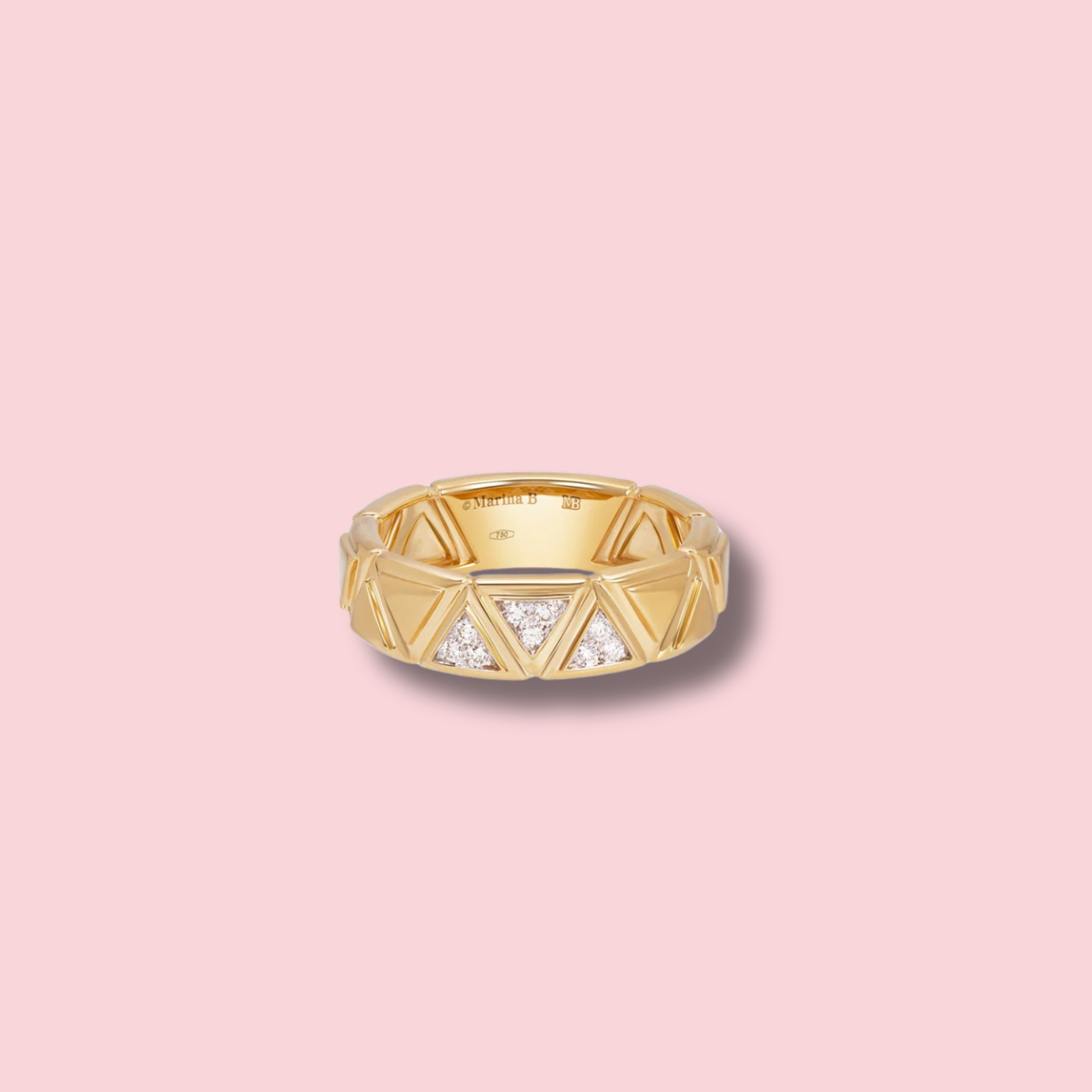 Triangolini Three Pavé Ring