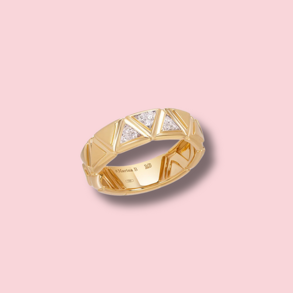 Triangolini Three Pavé Ring