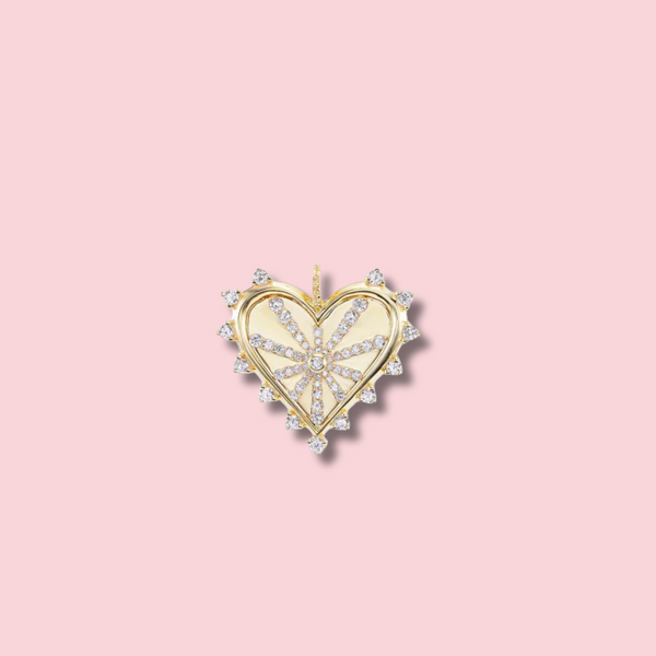 SMALL SPIKED HEART PAVÉ CHARM