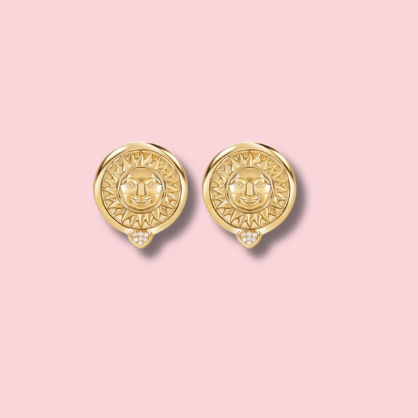Soleil Gold Pavé Stud Earrings