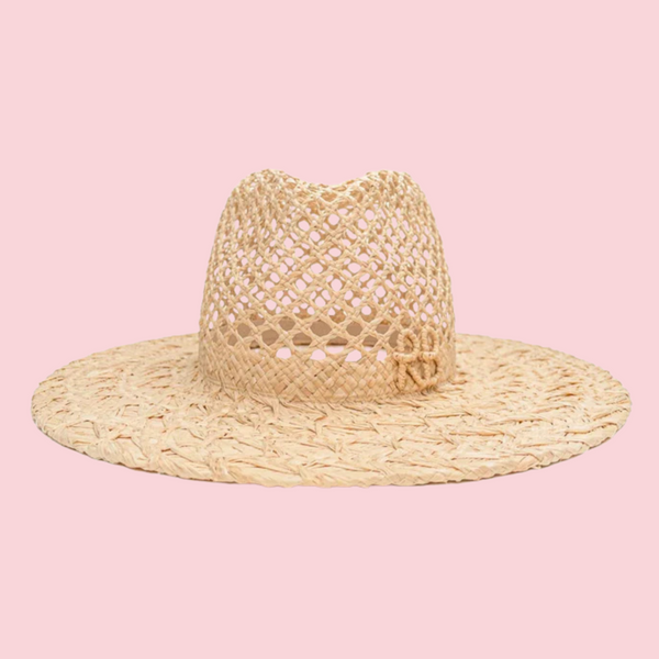 Cut Out Straw Fedora Hat