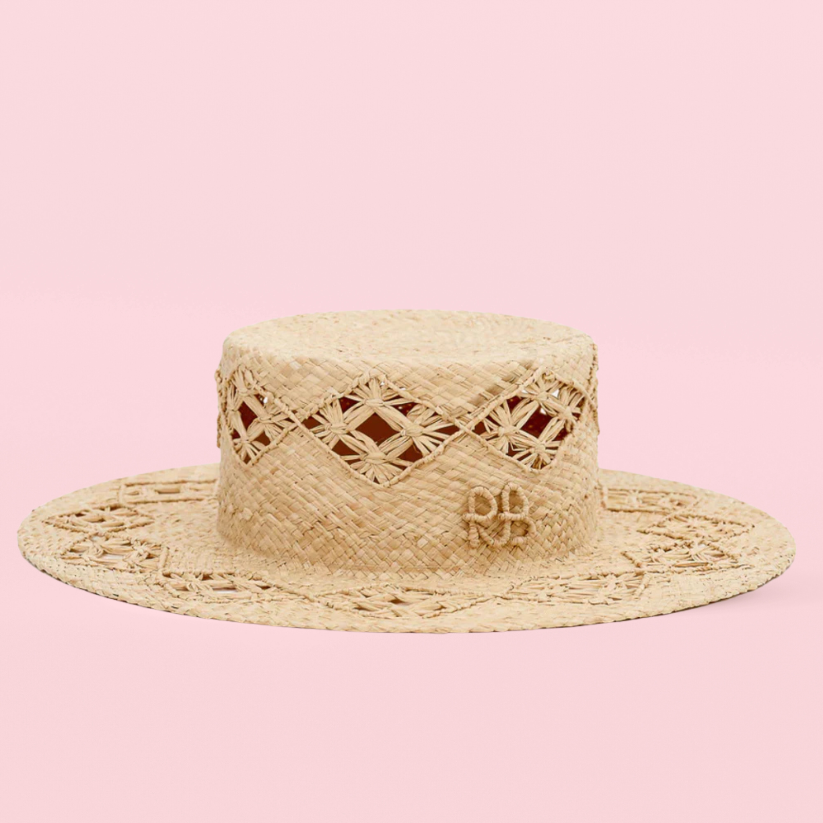 Monogram-embellished Boater Hat