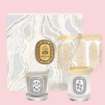 Load image into Gallery viewer, HOLIDAY CAROUSEL Ambre (Amber) &amp; Feu de Bois (Wood Fire) small candle set
