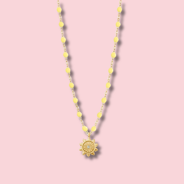 Lucky Sun Mimosa Diamond Necklace, Yellow Gold, 16.5"