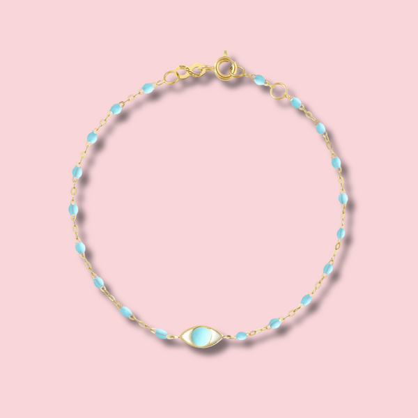 Eye Classic Gigi Turquoise bracelet, Yellow Gold, 6.7"