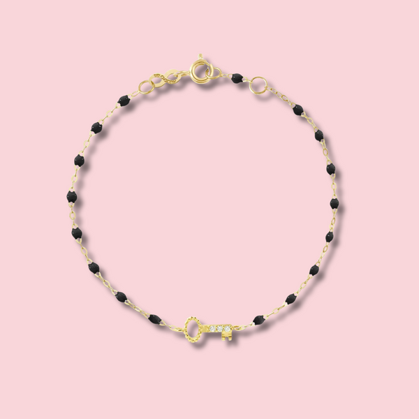 Key Diamond Bracelet, Yellow Gold, 6.7"
