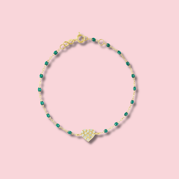 In Love Diamond Bracelet, Emerald, Yellow Gold