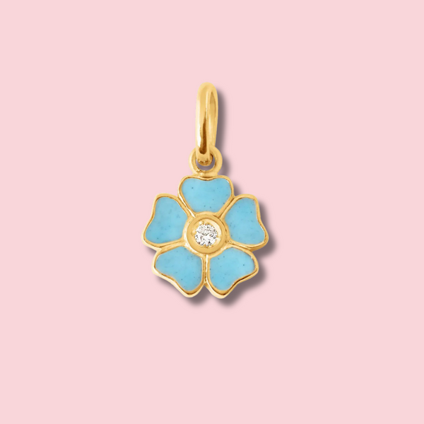 Flower Diamond Pendant - Yellow Gold