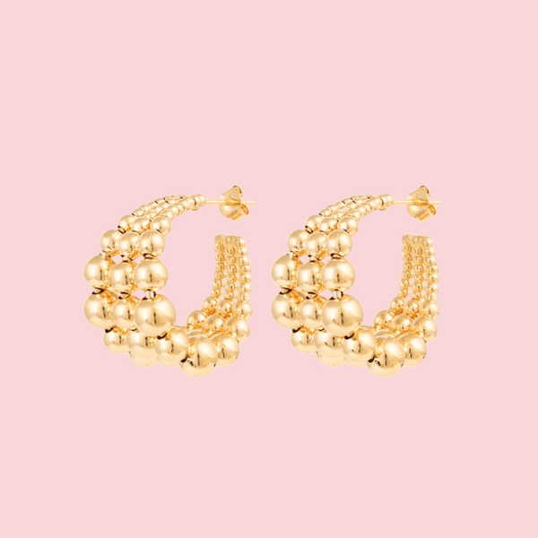 Multiperla hoop earrings mini gold
