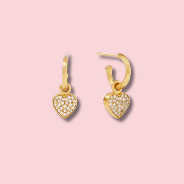 Heart Pavé Demi Hoop & Charm Earring