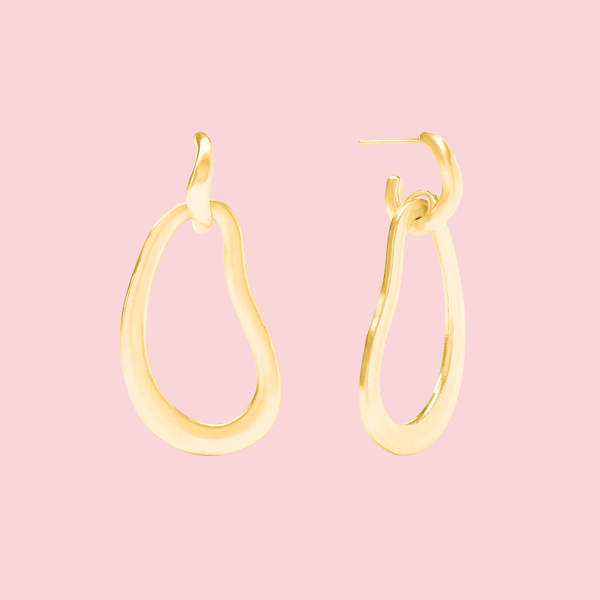 Wave Doorknocker Earring
