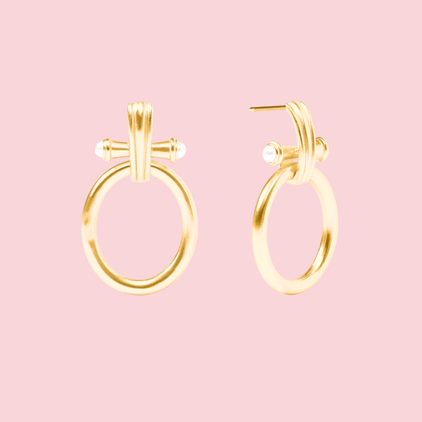 Bamboo Doorknocker Earring