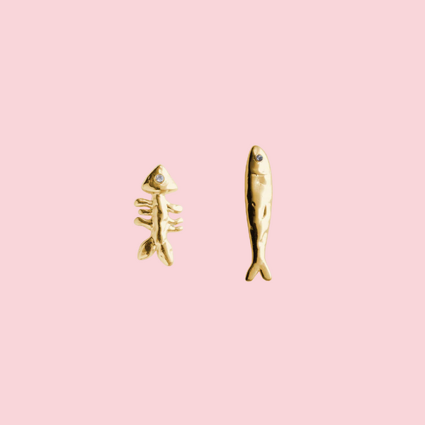 Sardine and Fishbone Earrings