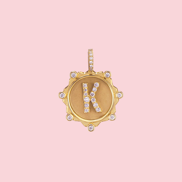 Pavé Alphabet Amulet