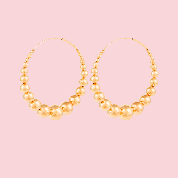 Multiperla hoop earrings gold