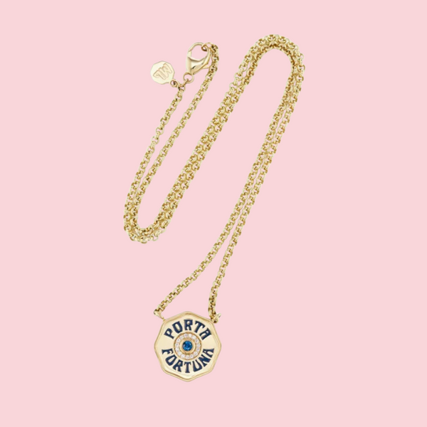 MINI BLUE SAPPHIRE PORTA FORTUNA NECKLACE