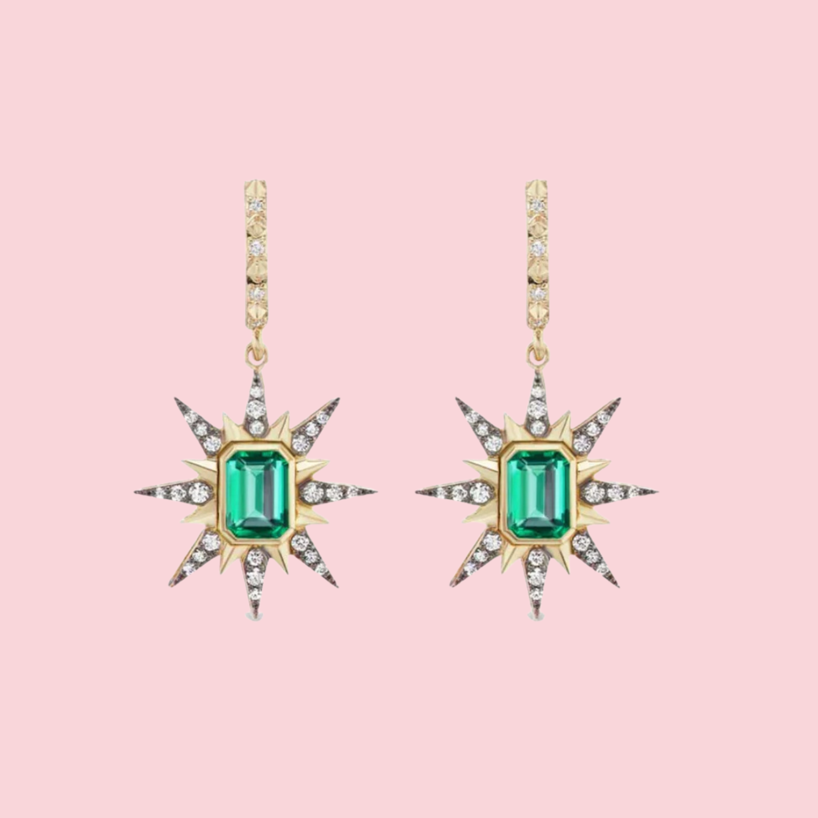 STARBURST EARRINGS EMERALD