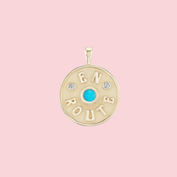 MEDIUM EN ROUTE NECKLACE TURQUOISE CHARM