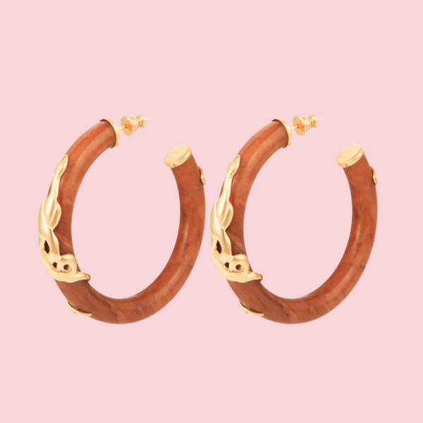 Cobra hoop earrings acetate gold