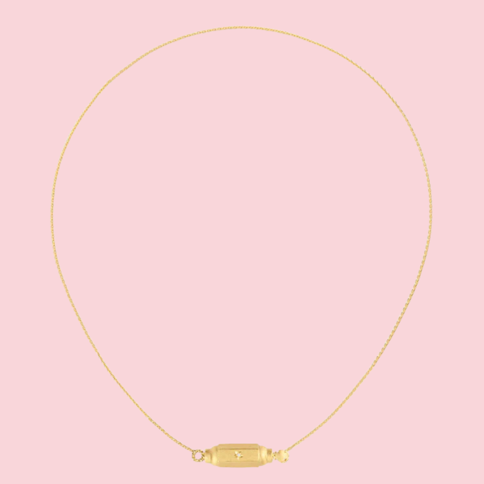 MICRO COCO DIAMONDS LOCKET NECKLACE 50CM