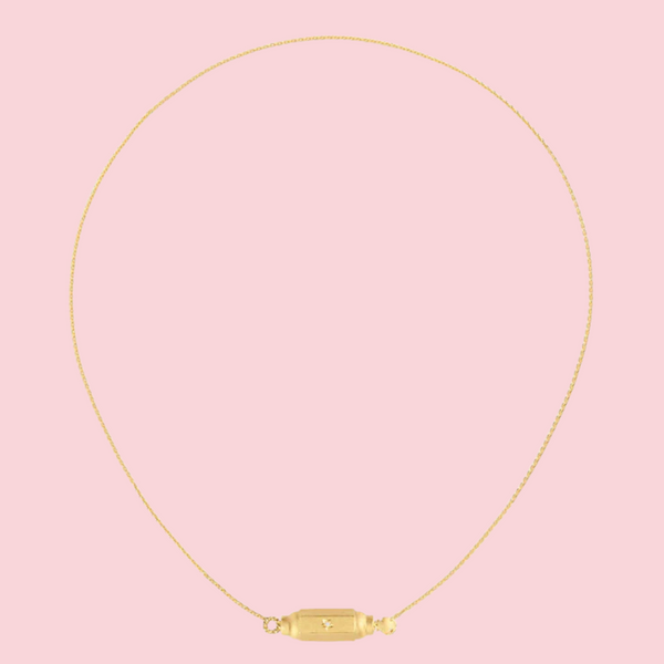 MICRO COCO DIAMONDS LOCKET NECKLACE 50CM
