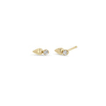 Load image into Gallery viewer, 14k Prong Diamond Gold Droplet Stud
