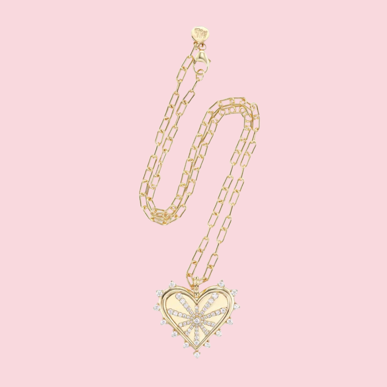 Spiked Heart Pavé Necklace